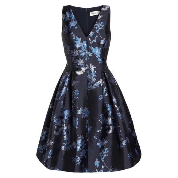 Eliza J Dresses & Skirts - Eliza J navy V neck fit & Flare dress 8418